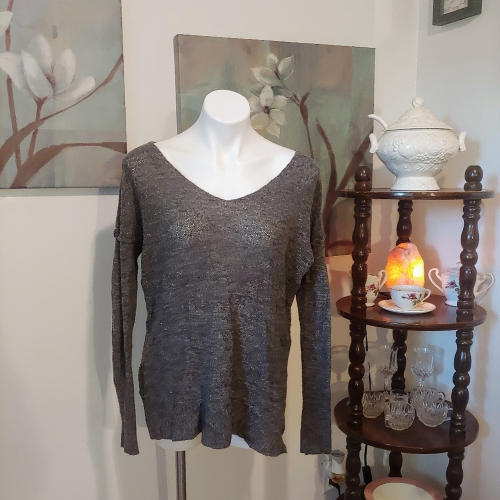 Abercrombie & Fitch gray scoop back sweater